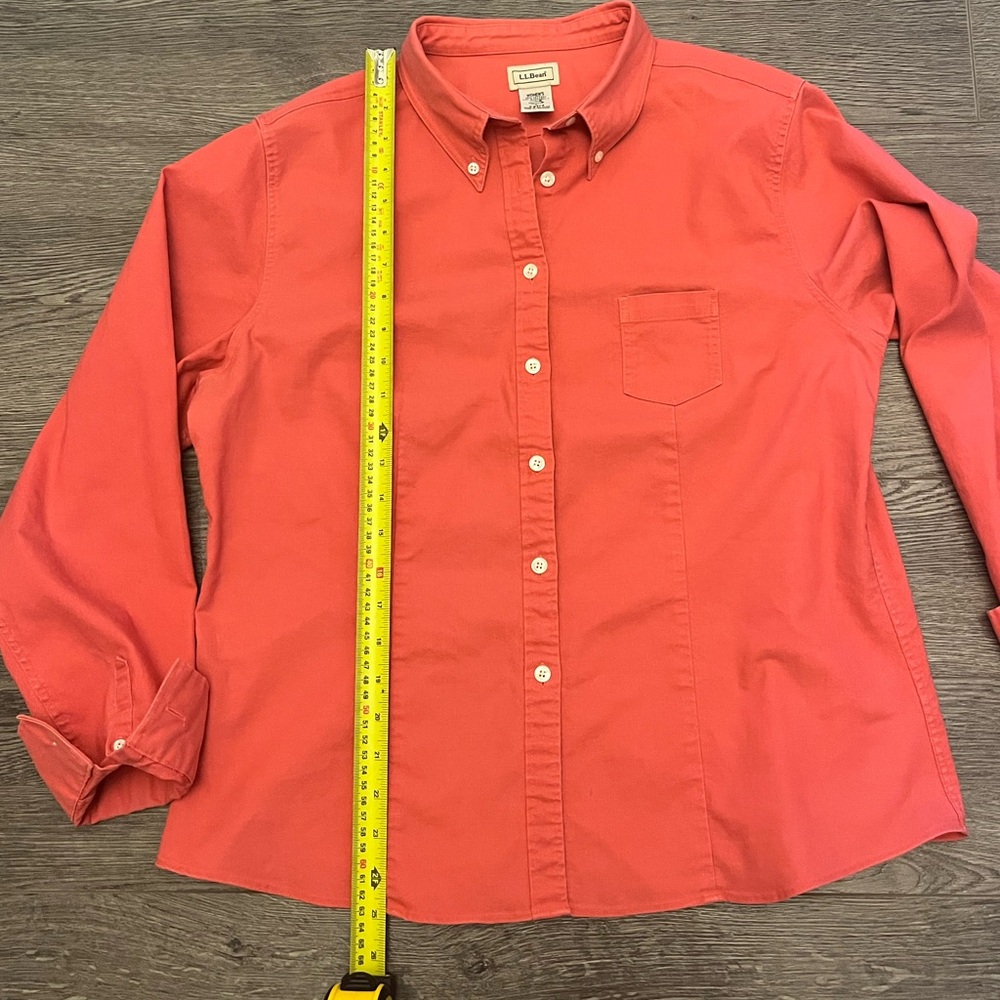 LL Bean woman’s button down shirt Large - like new- pink